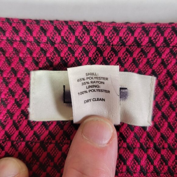 Ann Taylor Loft Petite Women Professional Red Diamond Pattern Skirt Size 6P - Picture 6 of 10